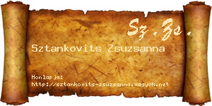 Sztankovits Zsuzsanna névjegykártya